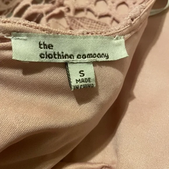 The Clothing Company Crochet Bell Sleeve Dress - dusty rose ; Shower - Picture 3 of 5